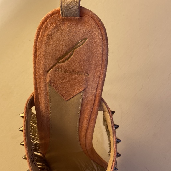 Peach suede with studs & chain fringe; in the box! - Picture 7 of 9